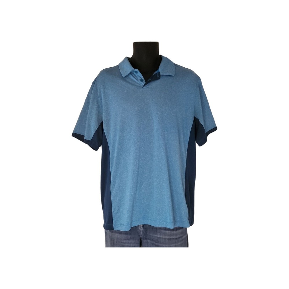 Nike Golf Polo Mens Sz L Tour Performance Dri-Fit Blue Two Tone Short Sleeve Top